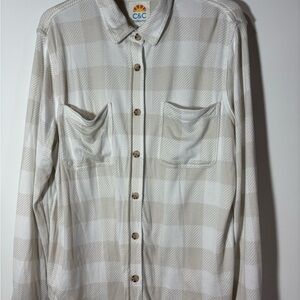 C.C Beige and White Plaid Shirt